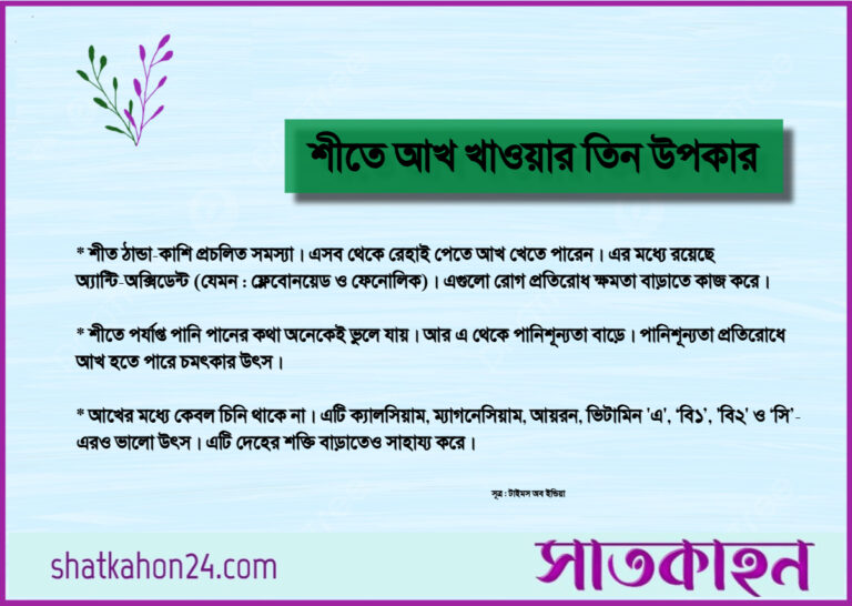 শীতে আখ খাওয়ার তিন উপকার