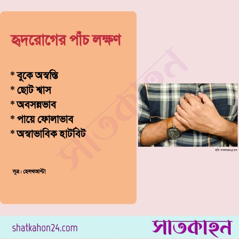 হৃদরোগের পাঁচ লক্ষণ